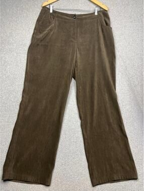 J. Jill Womens MIcrofiber Suede Pants 16 Stretch Brown Casual Simple Modern